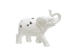 10 Inch White Elephant Figurine