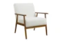 White Sherpa Mid Century Accent Chair  - Signature