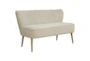 Cream Channel Back Mid Century Bench - Side
