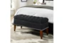 Charcoal Nailhead Upholstered Bench - Room