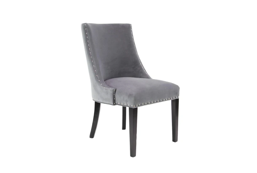 Grey Velvet Upholstered Dining Side Chair Set Of 2 - 360