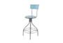 30" Blue Vintage Bar Stool With Back - Material