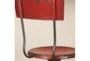 30" Red Vintage Bar Stool With Back - Detail