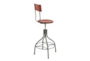 30" Red Vintage Bar Stool With Back - Material