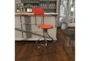 30" Red Vintage Bar Stool With Back - Room