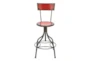 30" Red Vintage Bar Stool With Back - Signature