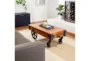 Industrial Coffee Table With Wheels - Room