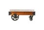 Industrial Coffee Table With Wheels - Side
