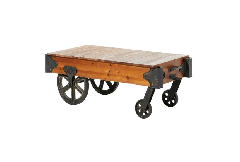 Industrial Coffee Table With Wheels - 360