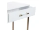 Contemporary White And Bronze 47" Console Table - Detail