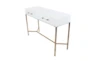 Contemporary White And Bronze 47" Console Table - Back