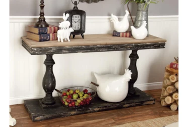 Black Traditional 59" Console Table