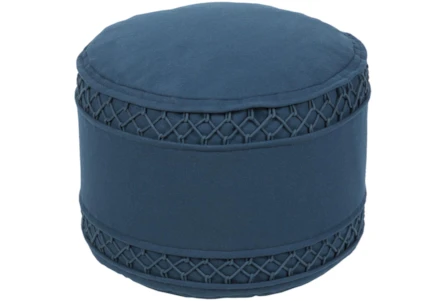 Pouf-Blue Felted Textured - Main