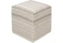 Pouf-Taupe Ivory Textured - Signature