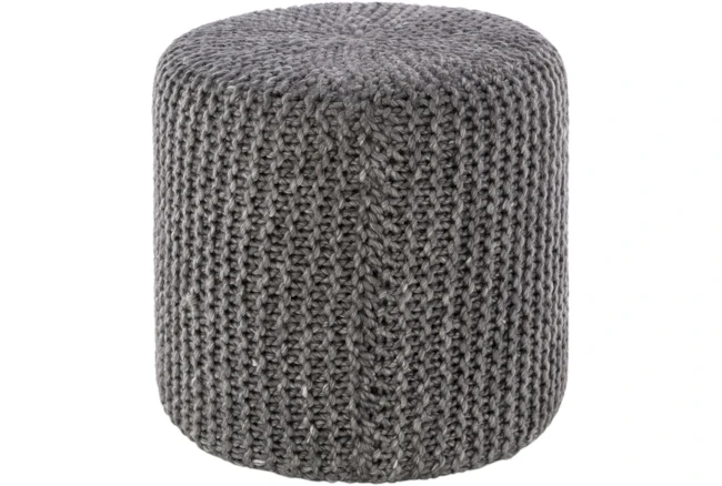 Pouf-Charcoal Knitted - 360