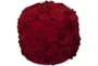 Pouf-Red Felted Appliqued Flowers - Signature