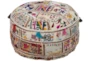 Pouf-Multicolored Patched Embroidered Beaded - Signature