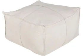 Pouf-Ivory Linen Pleated