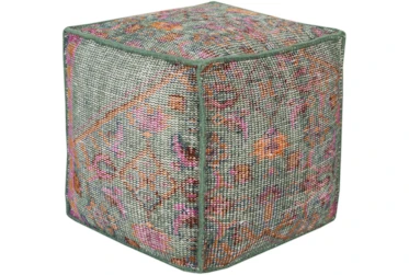 Pouf-Multicolored Hand Knotted