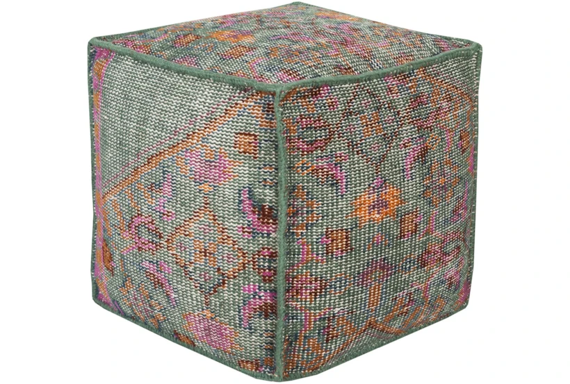 Pouf-Multicolored Hand Knotted - 360