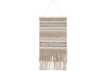Wall Tapestry-Woven Fringe Natural 17X23
