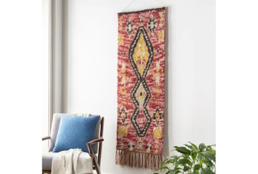 Wall Tapestry-Diamond Red Brown 24X63
