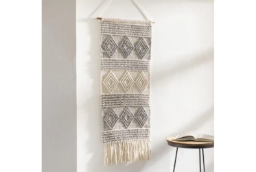 Wall Tapestry-High Low Charcoal White 22X44