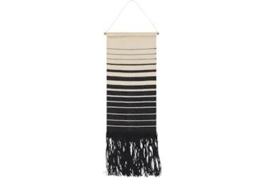 Wall Tapestry-Black And Cream Stripe 18X38