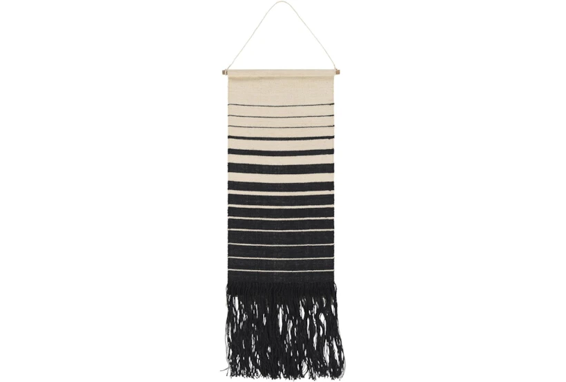 Wall Tapestry-Black And Cream Stripe 18X38 - 360