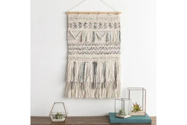 Wall Tapestry-Woven Overstitch Teal 20X32