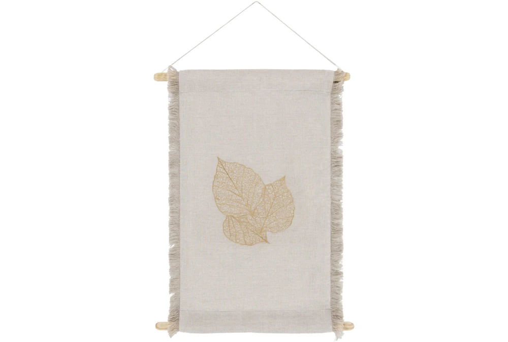 Wall Tapestry-Embroidered Leaf 12X18