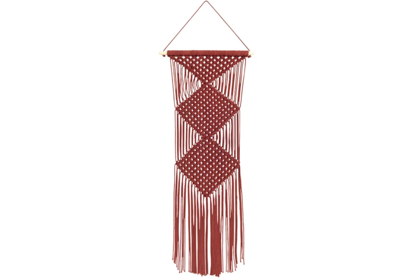 Wall Tapestry-Macrame Red 40X14 - 360