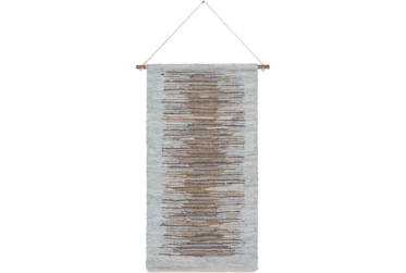 Wall Tapestry-Woven Leather Brown Grey 22X44