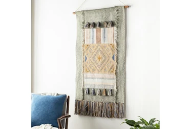 Wall Tapestry-Block Printed Beige Butter 29X48