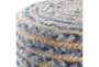 Jute Blue And Natural Stripe Stool - Detail