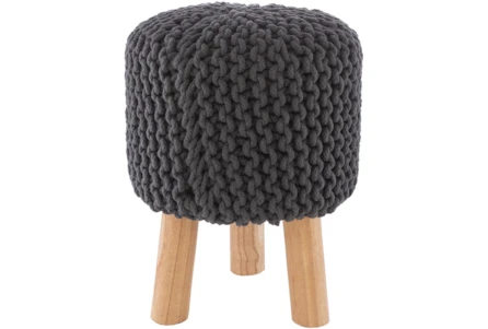 Grey Knitted Stool