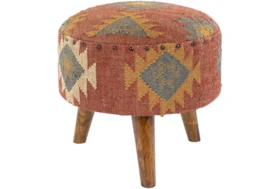 Hand Woven Red Aztec Stool