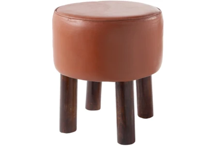Teracotta Leather Stool