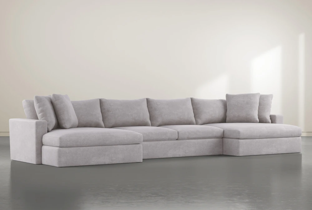 Grand Down 3 Piece 166 Sectional With, Two Arm Chaise Lounge Slipcover