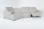 Chanel Grey 138" 3 Piece Reclining Modular Sectional with Left Arm Facing Cuddler Chaise & Power Headrest - Side