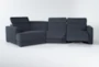 Chanel Denim  138" 3 Piece Reclining Modular Sectional with Left Arm Facing Cuddler Chaise & Power Headrest - Side
