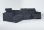 Chanel Denim 3 Piece 138" Sectional With Left Arm Facing Cuddler Chaise & Power Headrest - Side