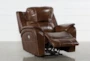 Travis Cognac Leather Power Recliner With Power Headrest And USB - Recline