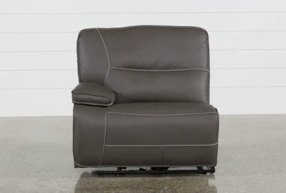 Marcus Grey Power Left Arm Facing Recliner with Power Headrest & USB - Front