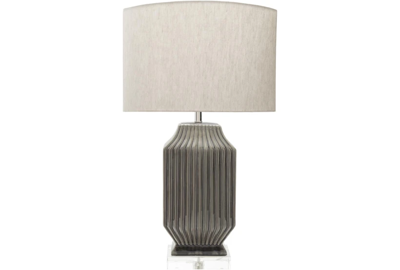Table Lamp-Taupe Glazed Ceramic - 360