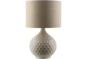 Table Lamp-Grey White Ceramic
