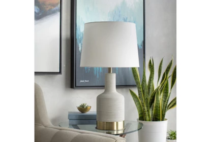 Table Lamp-Light Grey Painted Concrete - Room