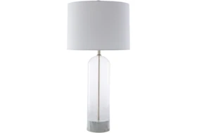Table Lamp-White Clear Painted Translucent Glass