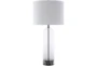 Table Lamp-Black Clear Painted Translucent Glass - Signature