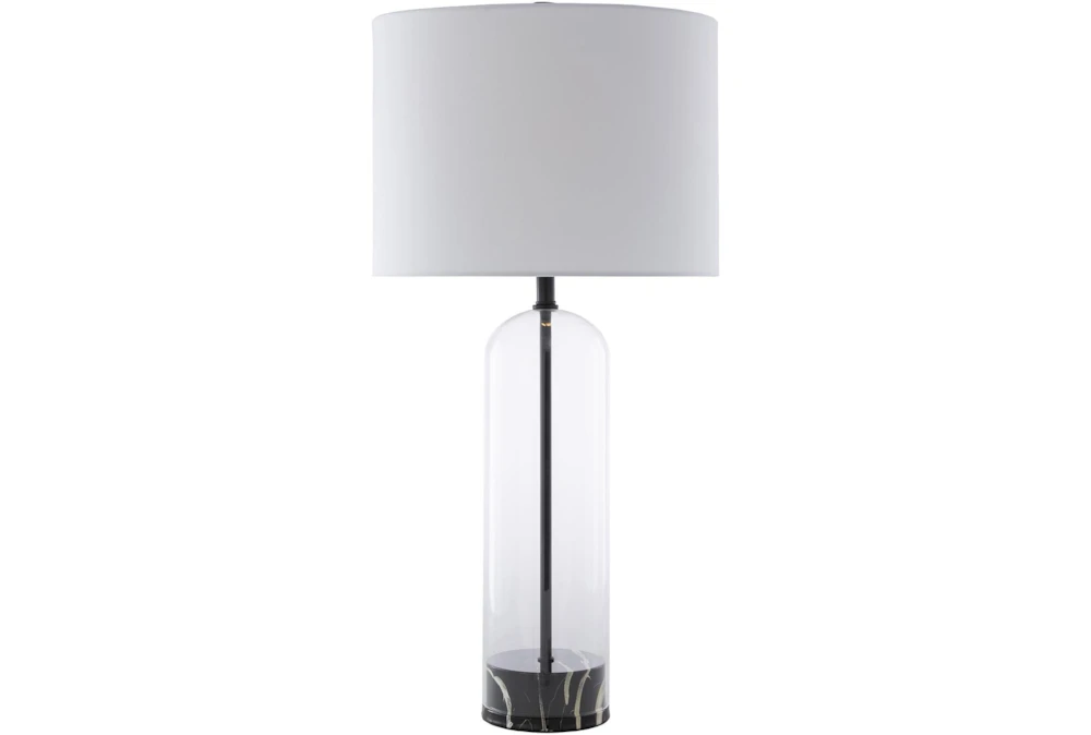 Table Lamp-Black Clear Painted Translucent Glass